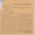 All.Bes./Kontrollrat - 75 Pfg. Ziffer Paar Paketkarte Dillingen - Simbach 1946