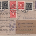 All.Bes. - 6 Pfg. Arbeiter Drucksache Arnstadt 1947 Nachsendung SCHWEDEN 1948 !