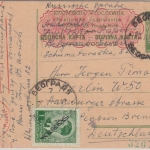 Dt. Bes. Serbien - 1 Din. König Peter Ganzsache+Zusatz Belgrad - Berlin 20.2.42