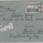 Dt. Bes. Serbien - 2 Din. König Peter u.a. Einschreibebrief Pancevo Berlin 1942