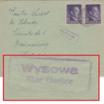 Gen.Gouv. Polen - Wysowa über Gorlice Landpoststelle Brief n. Braunschweig 1943