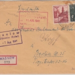 Gen.Gouv. Polen - 24+60 Gr Bauwerke Einschreibebrief Landpoststelle Wasniow 1941