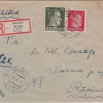 Dt. Bes. Ostland - 30+12 Pfg. AH Einschreibebrief Ringen Röngu - Valguta 1944