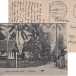 DR - Deutsche Marine-Schiffspost Nr. 12 (Emden) Karte Makassar - Mainz 1927