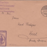 DR - Brunsbüttelkoog 1935 Dienstbrief Marine-Standortbauamt Cuxhaven n. Kiel