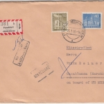 Berlin - 40+50 Pfg Stadtbilder II Einschreibebrief n. MAROKKO FFM-Rödelheim 1958