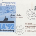 BRD - 60 Pfg. SWK Privatganzsache ILA'92 LH-Sonderflug + SST Berlin