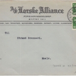 Norwegen - Dovrebanen Bahnpost 1936 illustr. Firmenbrief n. Moelv