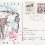 Norwegen - 100 J. Landpostdienst 2,50 Kr. Ganzsache LH Erstflug Oslo 1986 n.
