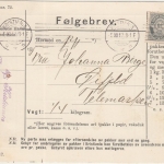 Norwegen - 30 Ö. Posthorn Paketkarte Kristiania 1912