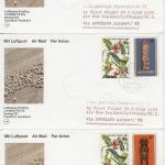 Aitutaki - Lufthansa (Firstflight) Auckland Frankfurt a/M 1987 3x Zuleitungspost