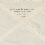 Ägypten - Alexandrien 1950 Luftpostbrief n Aschaffenburg Weiterleitung Obernburg