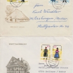 DDR - Volkstrachten I Zusammendrucke 2 Schmuckumschläge Leipzig - Esslingen 1964