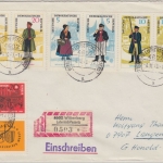 DDR - Volkstrachten I Zusammendrucke Einschreibebrief Wittenberg Piesteritz 1973