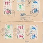 DDR - Olympiade Tokio 1964 Zusammendrucke 12 Briefe diverse Orte 1964