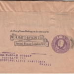 England - 3+1/2 P. Privatganzsache + Zusatz Streifband n. FRANKREICH London 1936