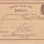 DR - 1/2 Gr. Brustschild Ganzsache Ortskarte Cöln Bahnhof - 1873