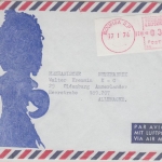 Neukaledonien - Noumea 1974 32 Fr. Gebührenfreistempel Luftpostbrief n Oldenburg