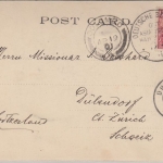 DR - Deutsche Seepost Ostasiatische Hauptlinie AK Kandy CEYLON 1901 i.d. SCHWEIZ