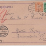 DR - 50 Pfg. Adler u.a. Rohrpostkarte Berlin W56 - Steglitz 1928