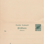 DP China - 5 Pfg. Krone/Adler Ganzsache Type I Doppelkarte K1 Tsingtau 1901
