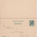 DOA - 3/3 P. a. 5/5 Pfg. K/A Ganzsache Doppelkarte Lindi 1896