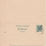 DOA - 3/3 P. a. 5/5 Pfg. K/A Ganzsache Doppelkarte Lindi 1896