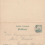 Kamerun - 5/5 Pfg. Schiffszeichnung Ganzsache Doppelkarte Duala - Emden 1913