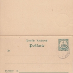 DNG 5/5 Pfg. Schiffszeichnung Ganzsache Doppelkarte Friedrich-Wilhelmshaven 1909