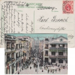 Hongkong - SMS Scharnhorst hds. Absender farb. AK Hingkong Queens Road 1909