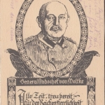 DR - Generalstabschef von Moltke Portrait-/Spruchkarte Feldpostkarte n. Berlin