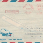 Vietnam - 1050 D. Gebühren-Freistempel Luftpostbrief Ho-Chi-Minh City 22.3.90