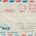 Vietnam - 1050 D. Gebühren-Freistempel Luftpostbrief Ho-Chi-Minh City 23.4.90