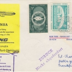 UNO NY - Lufthansa First Flight illustrated cover New York - Frankfurt a/M 1960