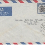 Grenada - 50+5 C. Freimarken Luftpostbrief GPO Grenada - Bonn 1951