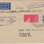 DDR - Lufthansa Erstflug Erfurt-Dresden-Erfurt Luftpostbrief n. Dresden 1958