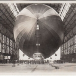 DR - Graf Zeppelin Einbringen i.d. Halle sw-Fotokarte Friedrichshafen 1937 n.