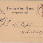 Österreich - K.K. Post Ambulance No. 34 Bahnpost 2 Kr. Ganzsache Haloubkov 1885