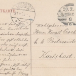 Österreich/Tschechien - Rumburg Bahnhofstraße farb. AK gelaufen 1905