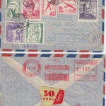 Chile - 20+50 P Enri Dunant Rotes Kreuz ua Luftpost Einschreibebrief Osorno 1960
