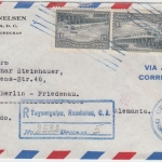 Honduras - 1 C. Zwangszuschlag Rotes Kreuz Luftpost Einschreibebrief 1951