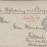 DR - LZ 129 1. Postfahrt Zeppelinbrief Friedrichshafen - Fellbach 1936