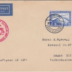 DR - LZ 127 Mittelmerhfahrt Bordpost n. TSCHECHIEN 2 M. Zeppelin n. Prag 22.4.29