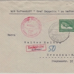DR - LZ 130 Sudetenlandfahrt Frankfurt a/M - Dresden 1.12.38 - Nachgebühr !!