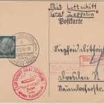 DR - LZ 130 Sudetenlandfahrt Frankfurt a/M - Dresden 1.12.38 44 Pfg. Nachgebühr