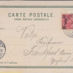 DP Türkei - 20 Pa./10 Pfg. Germania Reichspost farb. AK Constantinopel FFM 1902