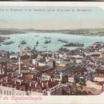 DP Türkei - 20 Pa./10 Pfg. Germania Reichspost farb. AK Constantinopel FFM 1902