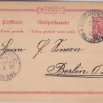 DP Türkei - 20 Pa./10 Pfg. Krone/Adler Ganzsache Constantinopel - Berlin 1897