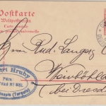 DP Türkei - 20 Pa./10 Pfg. Germania Ganzsache Constantinopel 3 - Weinböhla 1908