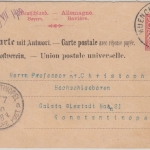 Bayern - 10 Pfg. Wappen Ganzsache München - Constantinopel Deutsche Post 1900